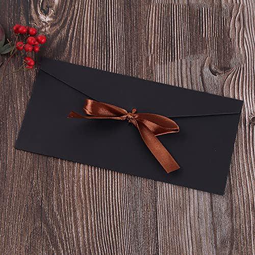 Black Bow Tied Gift Envelope with Ribbon, Voucher Envelope, Christmas, Luxury Money Envelope, Christmas Gift, Christmas Gifts 22cm x 11cm