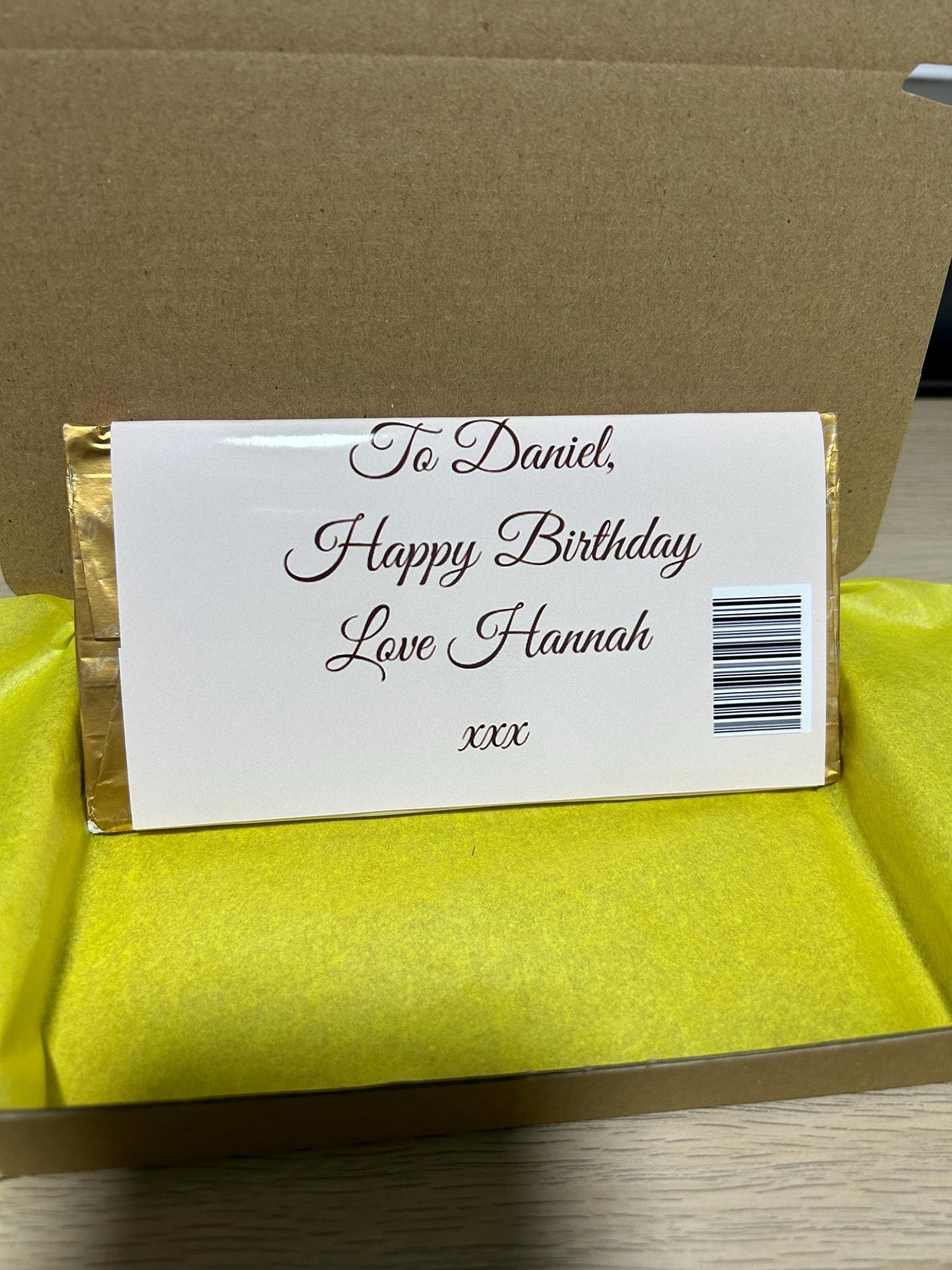 Personalised Sweet Chocolate Bar Wrapper For Galaxy Birthday Xmas Valentine GIFT
