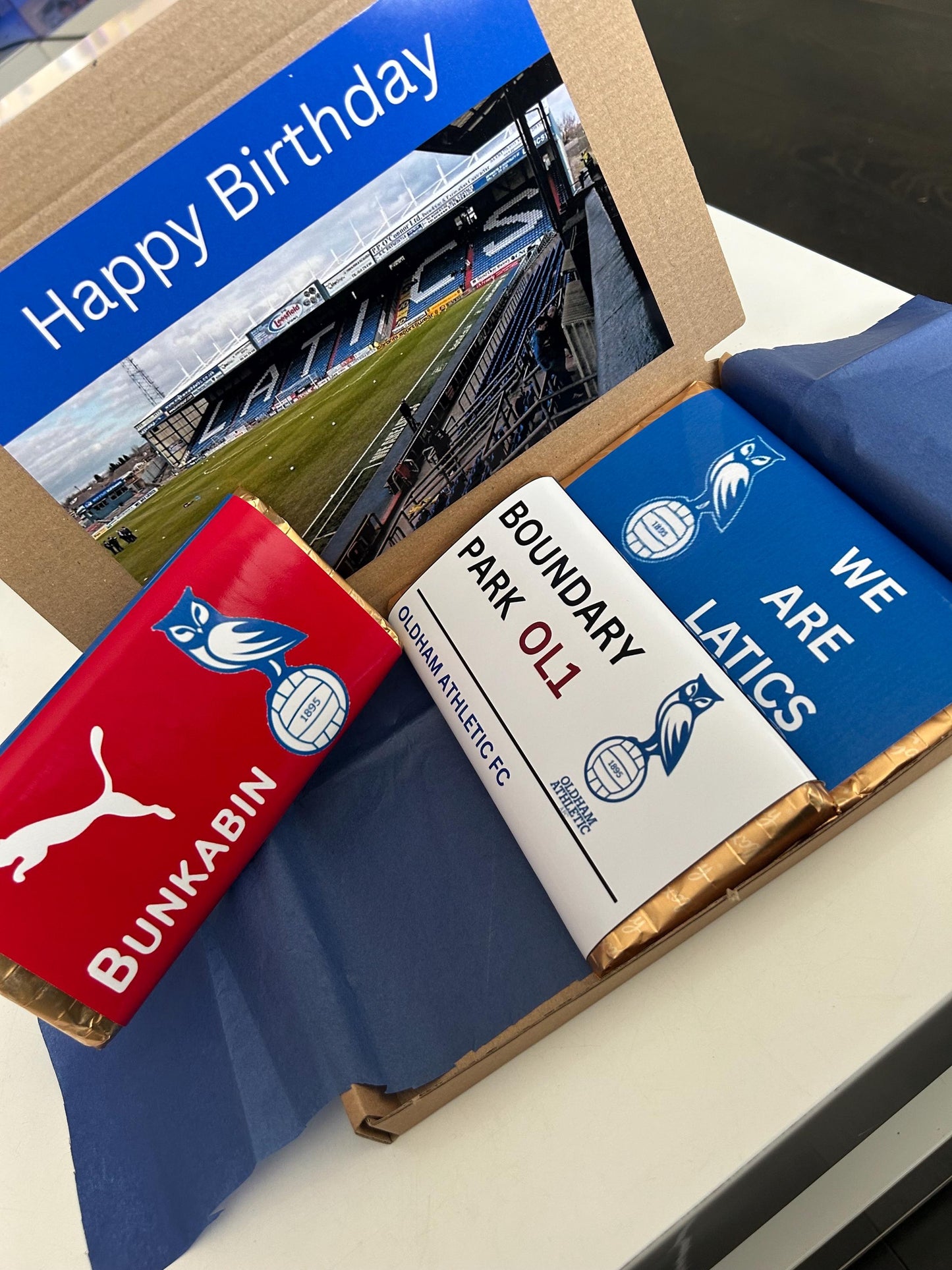 Football Galaxy Hamper Birthday Christmas Easter Gift Personalised & A6 Card