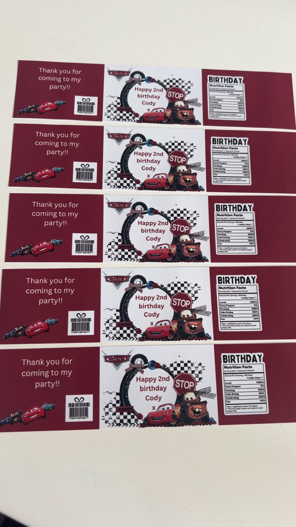 Personalised [DESIGN NAME] Fruit Shoot bottle labels for children's birthday parties