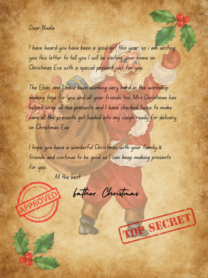 Personalised Letter From Santa or Father Christmas
