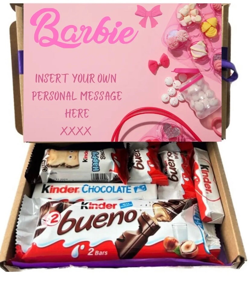 Chocolate Kids Gift Selection Box Personalised Hamper Minecraft Barbie And More Choose Cadbury or Kinder