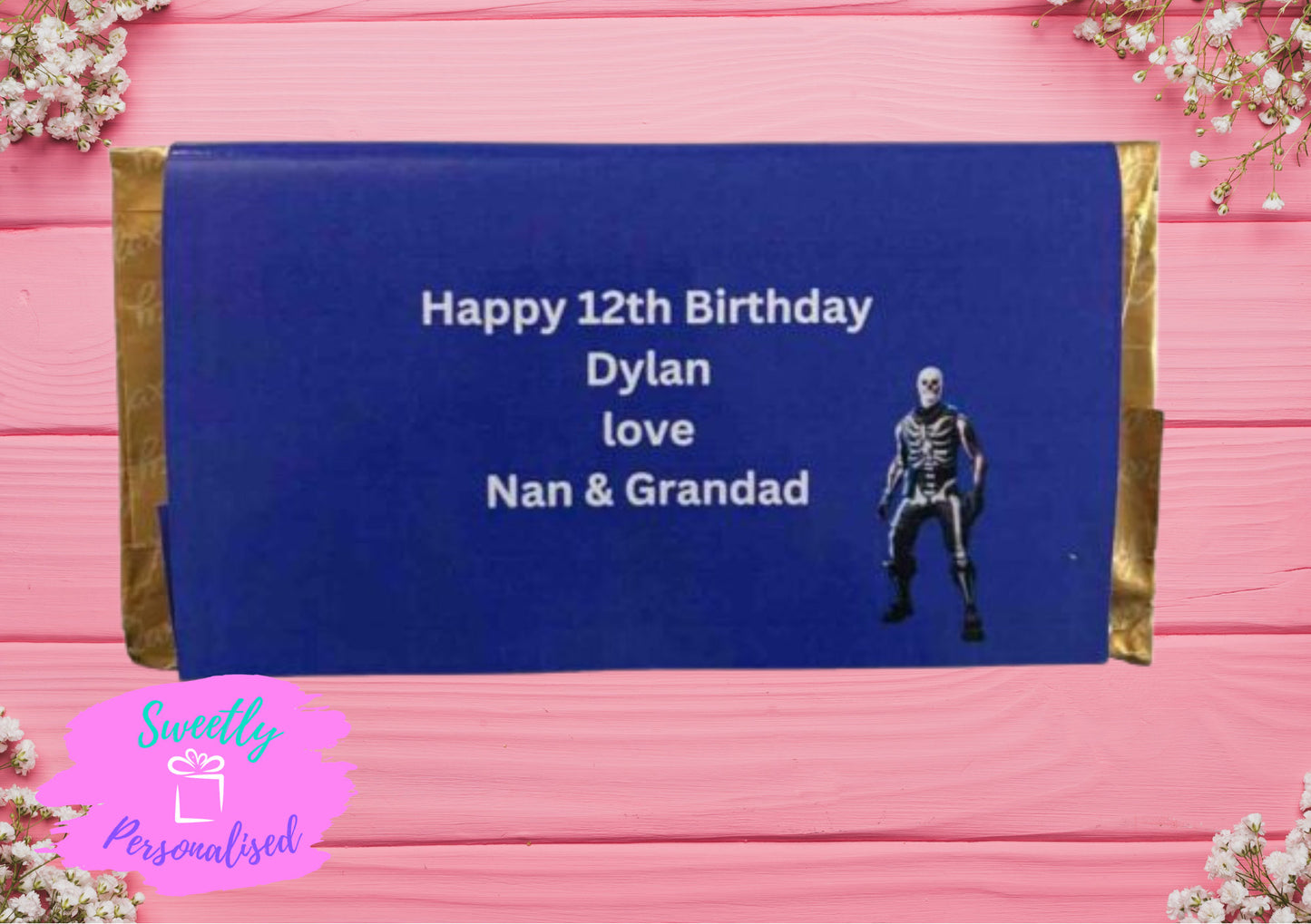 Personalised Gamer Battle Royale Chocolate Bar Wrapper Birthday Christmas Easter Gift