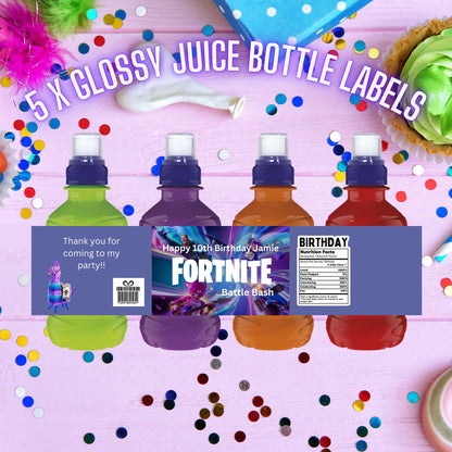 5 X Personalised Fruit Shoot Wrapper Labels Christening Communion Birthday Christmas Novelty