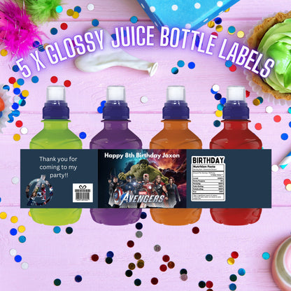 5 X Personalised Fruit Shoot Wrapper Labels Christening Communion Birthday Christmas Novelty