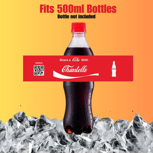 4 x Personalised Novelty 'Share a Cola' 500ml Bottle Label Wrapper Birthday Father's Fathers Day Dad Christmas Xmas