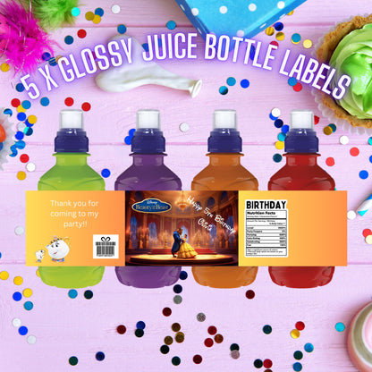 5 X Personalised Fruit Shoot Wrapper Labels Christening Communion Birthday Christmas Novelty