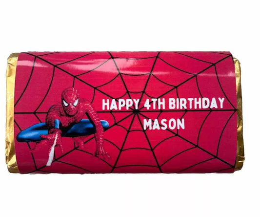 Personalised Spiderman Chocolate Bar Wrapper Birthday Christmas Easter Gift Novelty