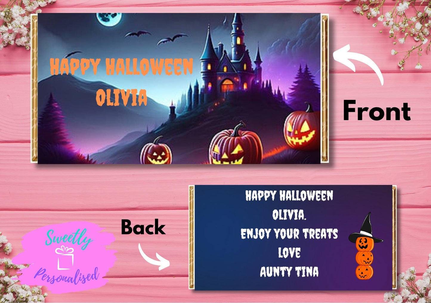 Personalised Halloween Sweet Chocolate Bar Wrapper Gift