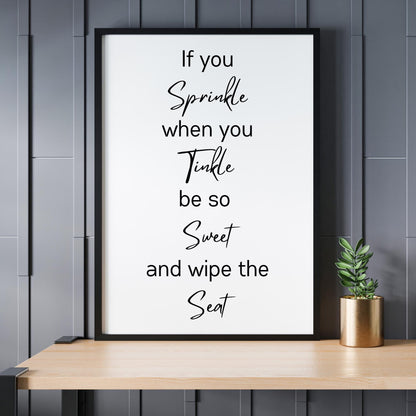 A4 Bathroom Art Poster Print Contemporary Wall Funny Toilet Home Picture Novelty