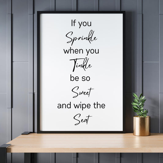 A4 Bathroom Art Poster Print Contemporary Wall Funny Toilet Home Picture Novelty