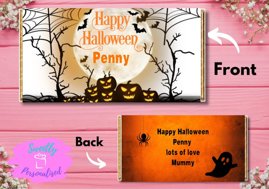 Personalised Halloween Sweet Chocolate Bar Wrapper Gift