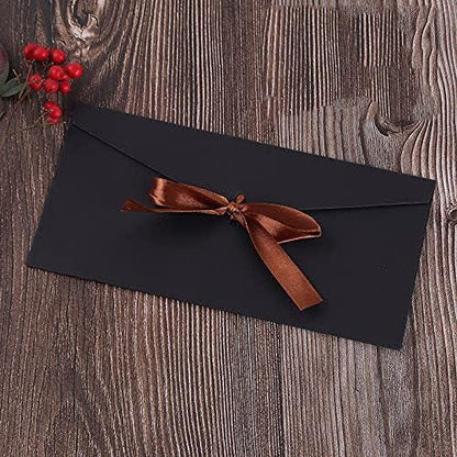Personalised Black Bow Tied Gift Envelope with Ribbon, Voucher Envelope, Christmas, Luxury  Money Envelope, Christmas Gift, 22cm x 11cm