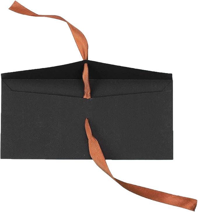 Personalised Black Bow Tied Gift Envelope with Ribbon, Voucher Envelope, Christmas, Luxury  Money Envelope, Christmas Gift, 22cm x 11cm