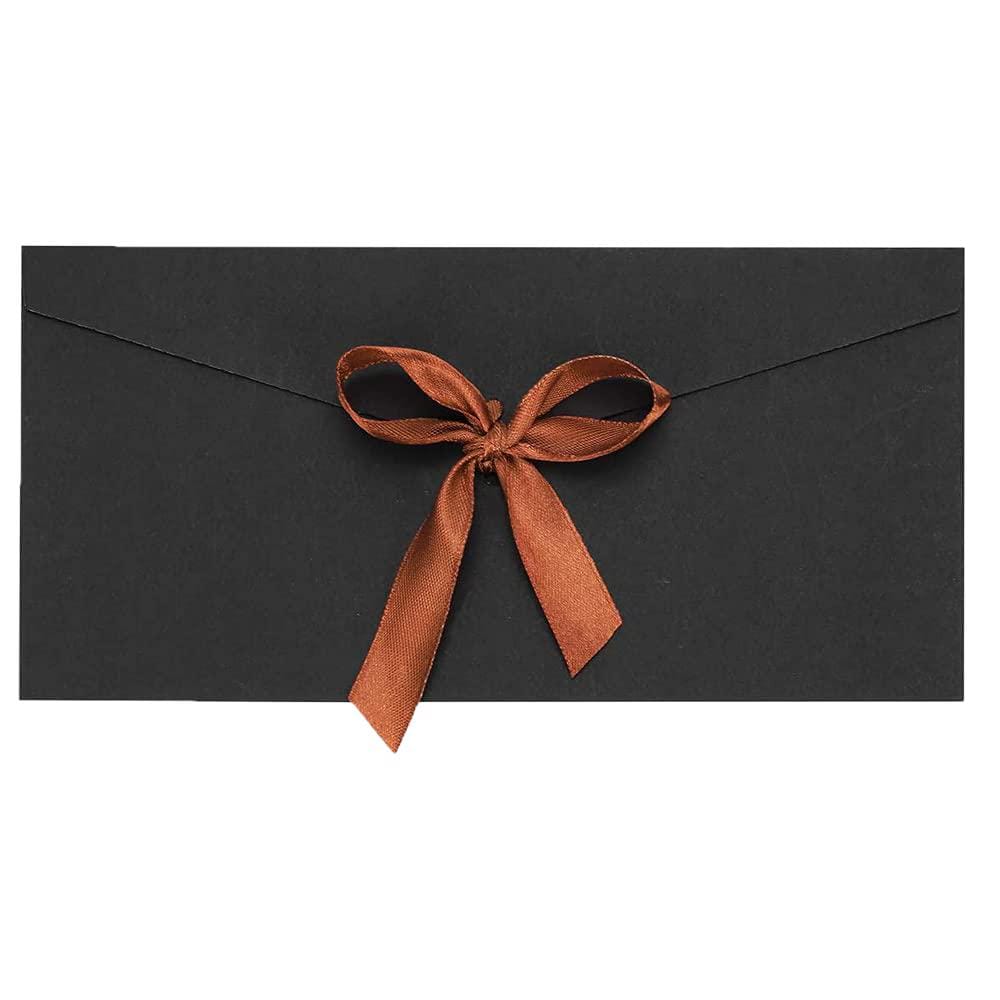 Black Bow Tied Gift Envelope with Ribbon, Voucher Envelope, Christmas, Luxury  Money Envelope, Christmas Gift, Christmas Gifts 22cm x 11cm