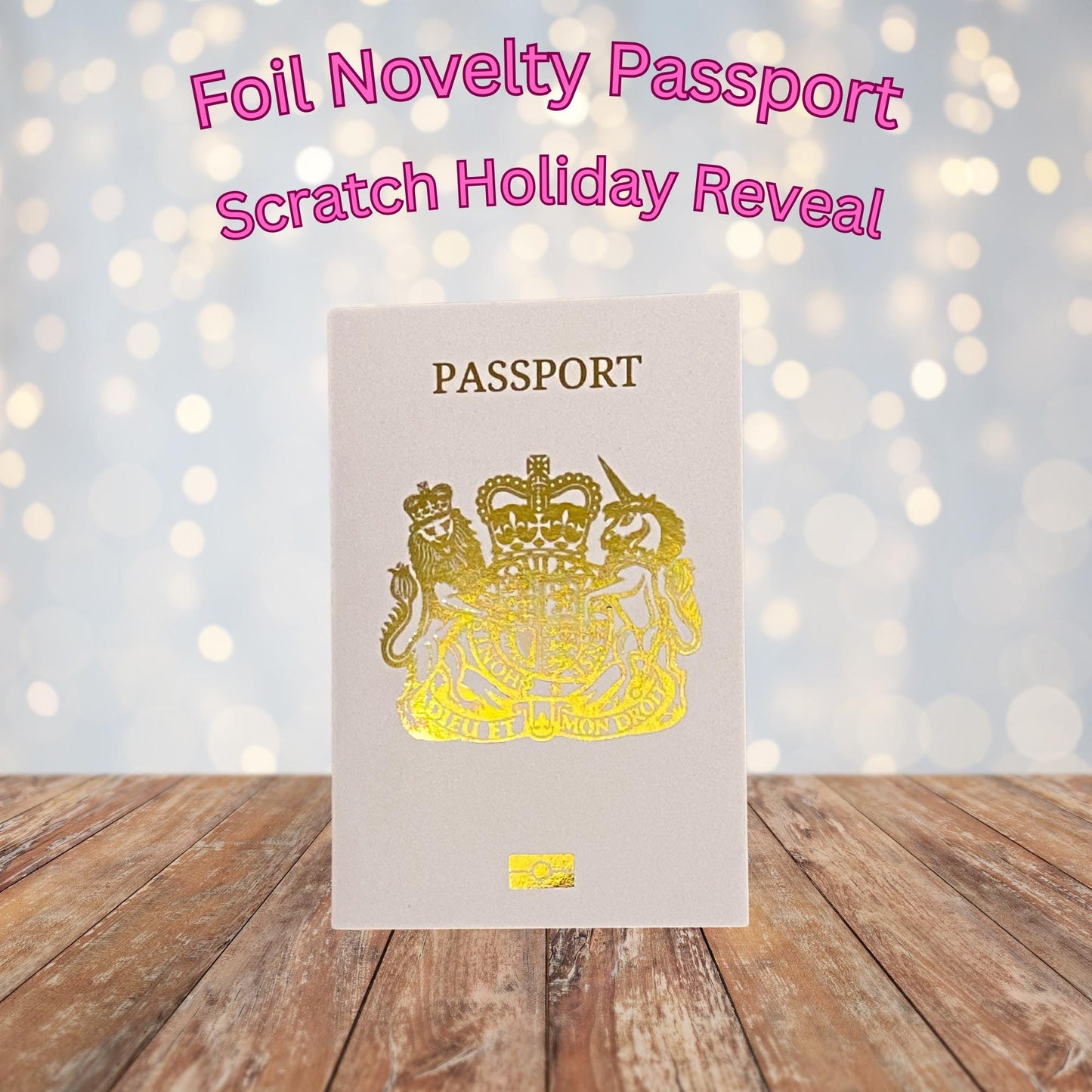 Personalised Holiday Travel Surprise Reveal Scratch Off Foil Novelty Passport, Scratch Card, Scratch Off Voucher, Scratch Surprise Passport