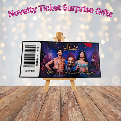 Personalised Glossy Concert Ticket Surprise Gift Voucher Theatre Musical Show , Event Live Show ,  Souvenir Memorabilia , Christmas Present