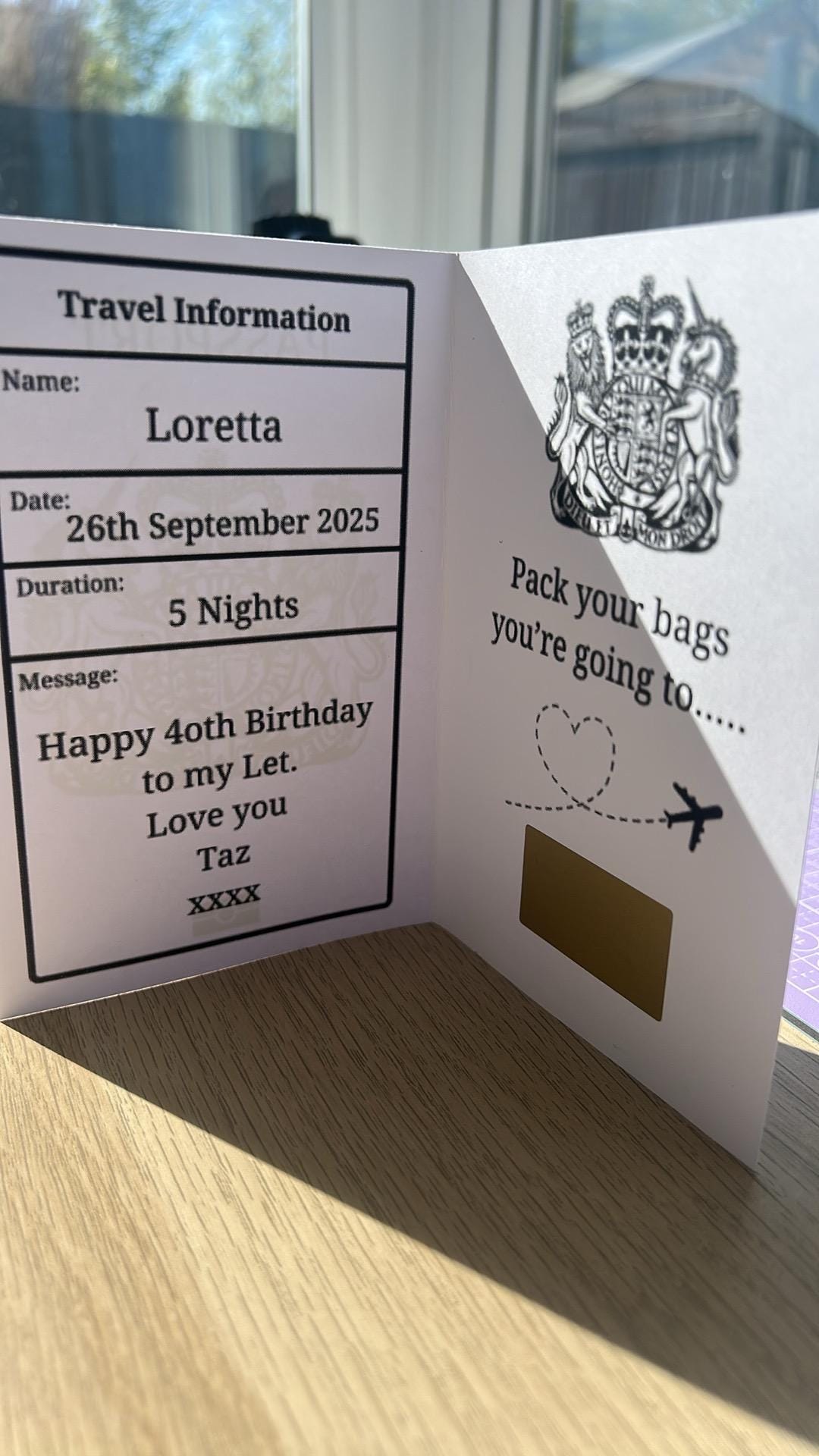 Personalised Holiday Travel Surprise Reveal Scratch Off Foil Novelty Passport, Scratch Card, Scratch Off Voucher, Scratch Surprise Passport