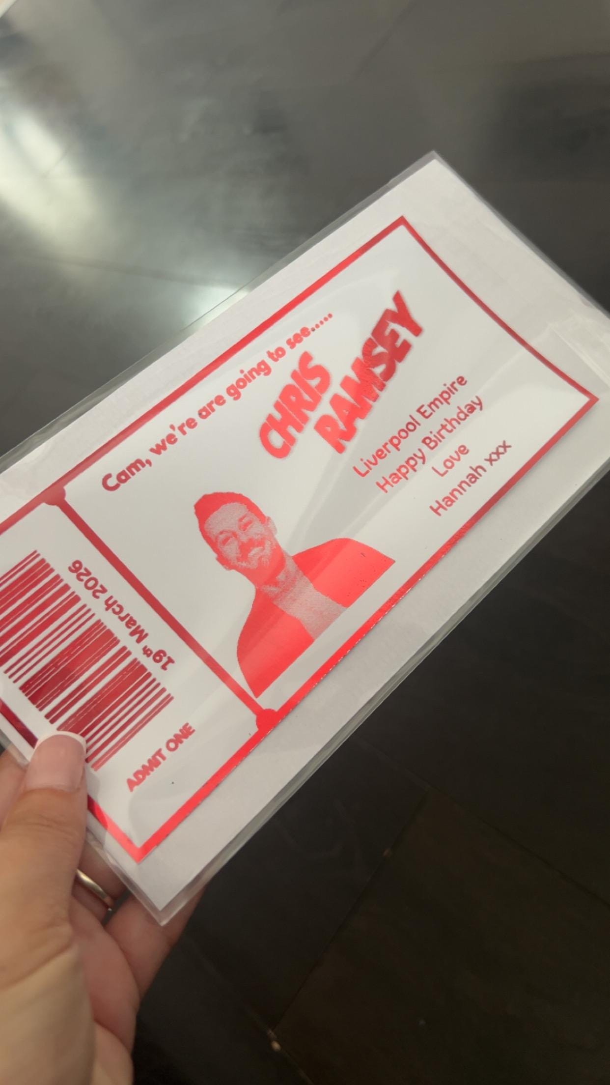 Personalised Foil Concert Ticket Surprise Gift Voucher Theatre Musical Show Event