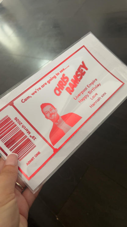 Personalised Foil Concert Ticket Surprise Gift Voucher Theatre Musical Show Event