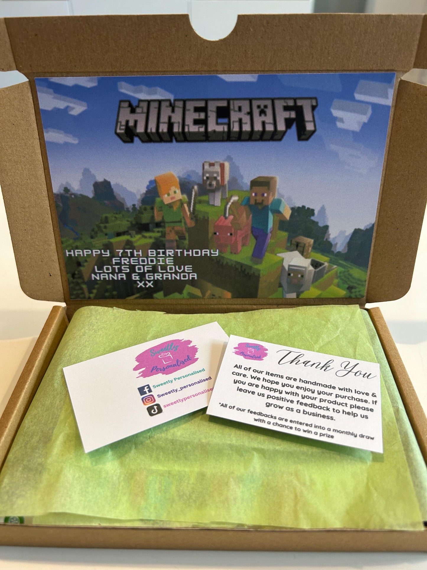 Chocolate Kids Gift Selection Box Personalised Hamper Minecraft Barbie And More Choose Cadbury or Kinder
