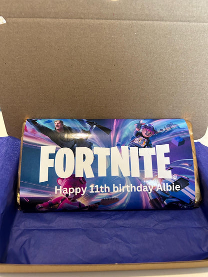 Personalised Gamer Battle Royale Chocolate Bar Wrapper Birthday Christmas Easter Gift