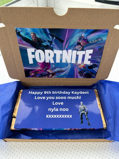 Personalised Gamer Battle Royale Chocolate Bar Wrapper Birthday Christmas Easter Gift
