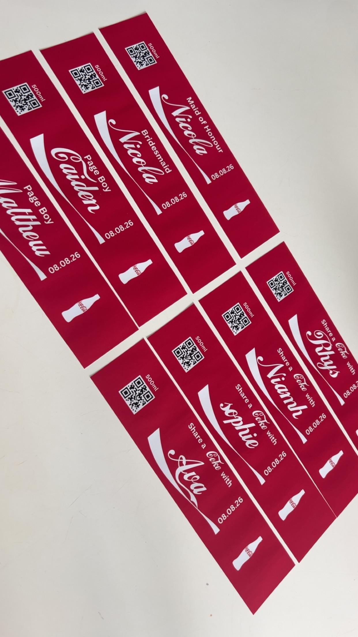 4 x Personalised Novelty 'Share a Cola' 500ml Bottle Label Wrapper Birthday Father's Fathers Day Dad Christmas Xmas