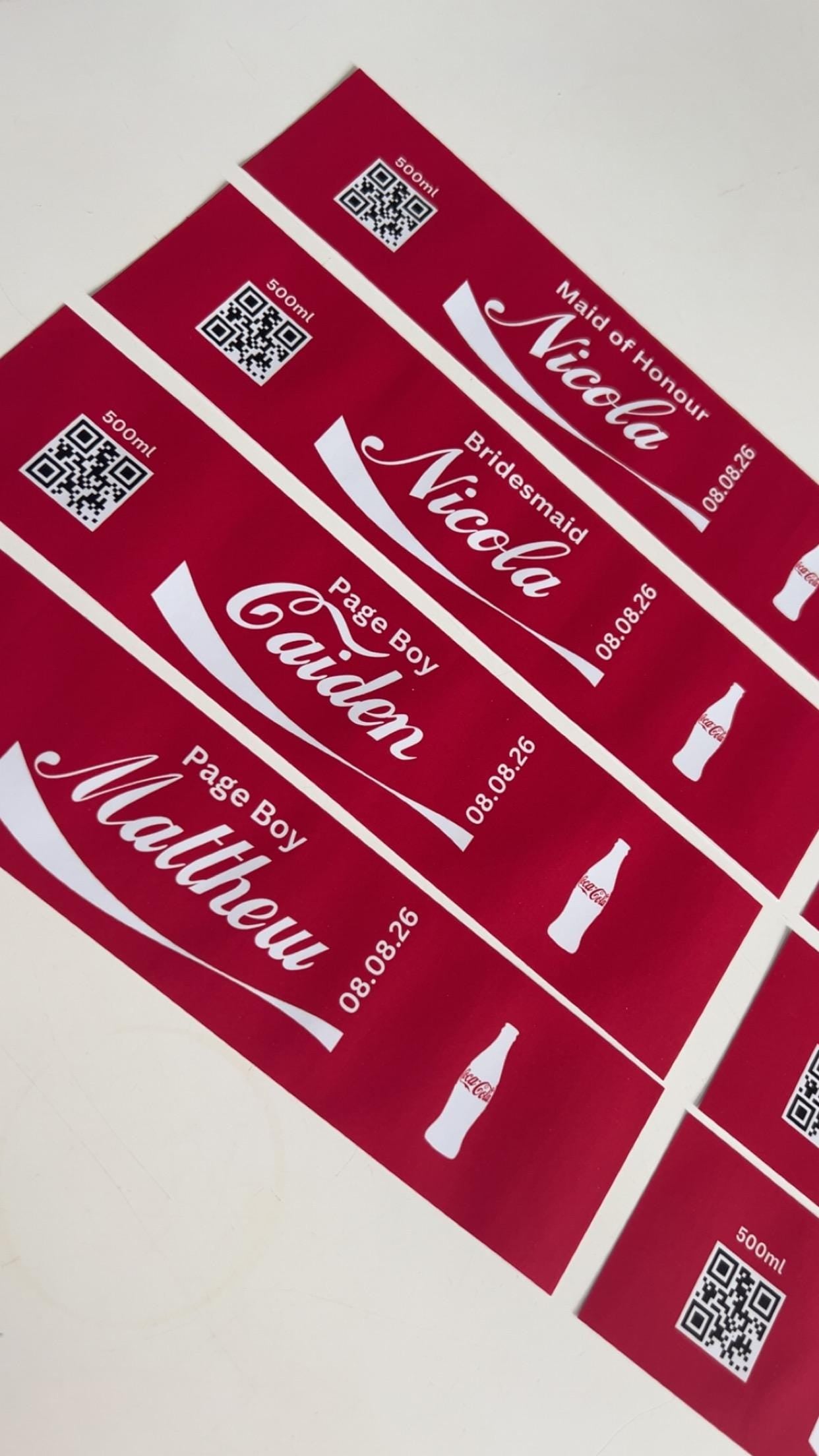 4 x Personalised Novelty 'Share a Cola' 500ml Bottle Label Wrapper Birthday Father's Fathers Day Dad Christmas Xmas