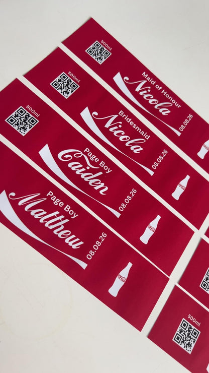 4 x Personalised Novelty 'Share a Cola' 500ml Bottle Label Wrapper Birthday Father's Fathers Day Dad Christmas Xmas