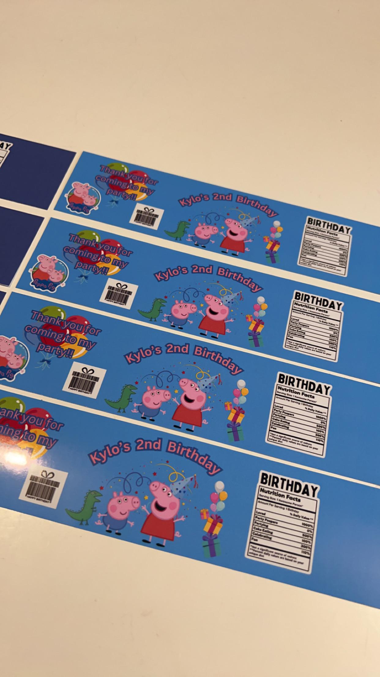 5 X Bluey Personalised Fruit Shoot & Water Bottle Wrapper Labels Birthday Novelty Party Bag Fillers