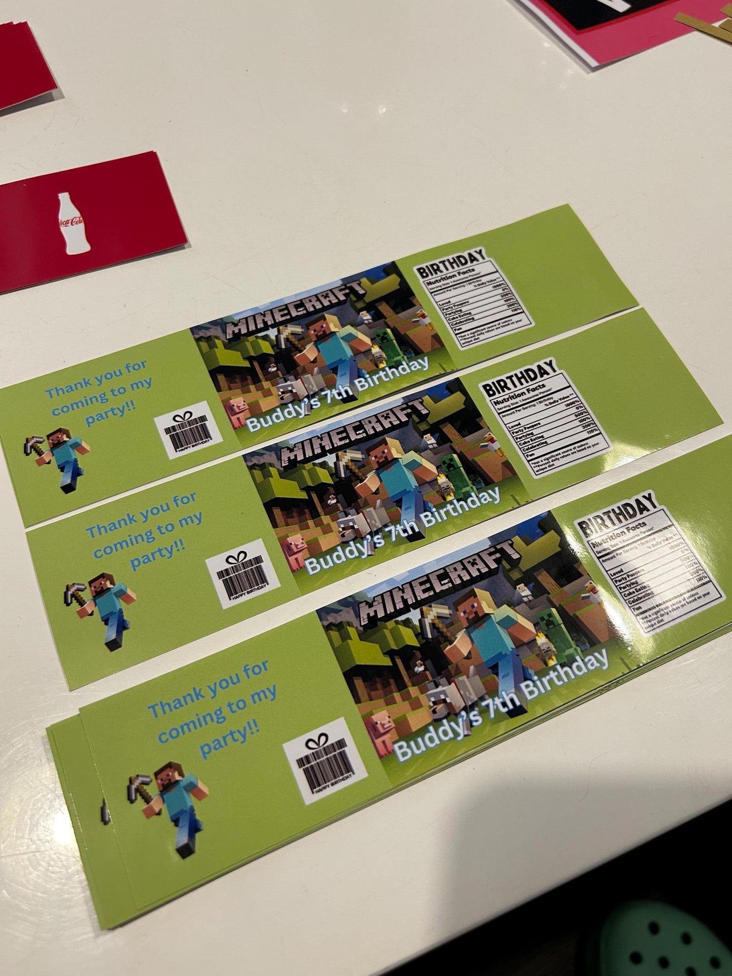 5 X Bluey Personalised Fruit Shoot & Water Bottle Wrapper Labels Birthday Novelty Party Bag Fillers