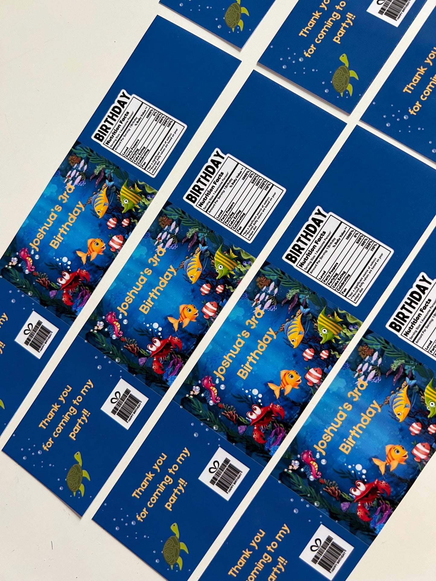 5 X Bluey Personalised Fruit Shoot & Water Bottle Wrapper Labels Birthday Novelty Party Bag Fillers