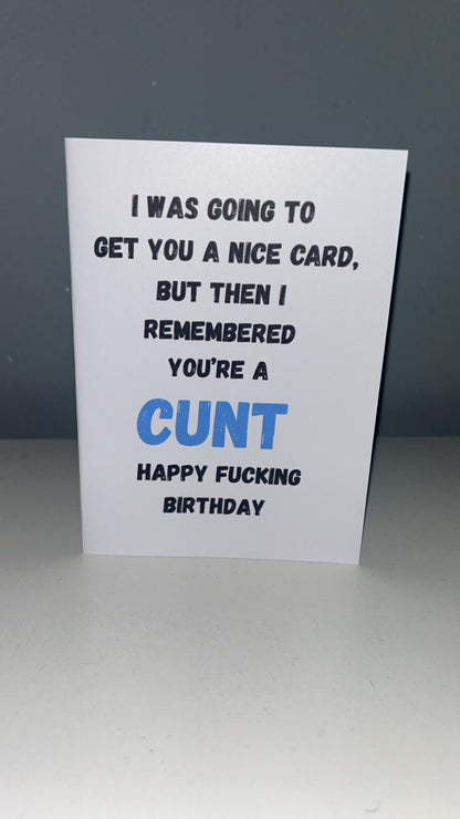 Funny Rude Happy Birthday Card C**T Greetings Card