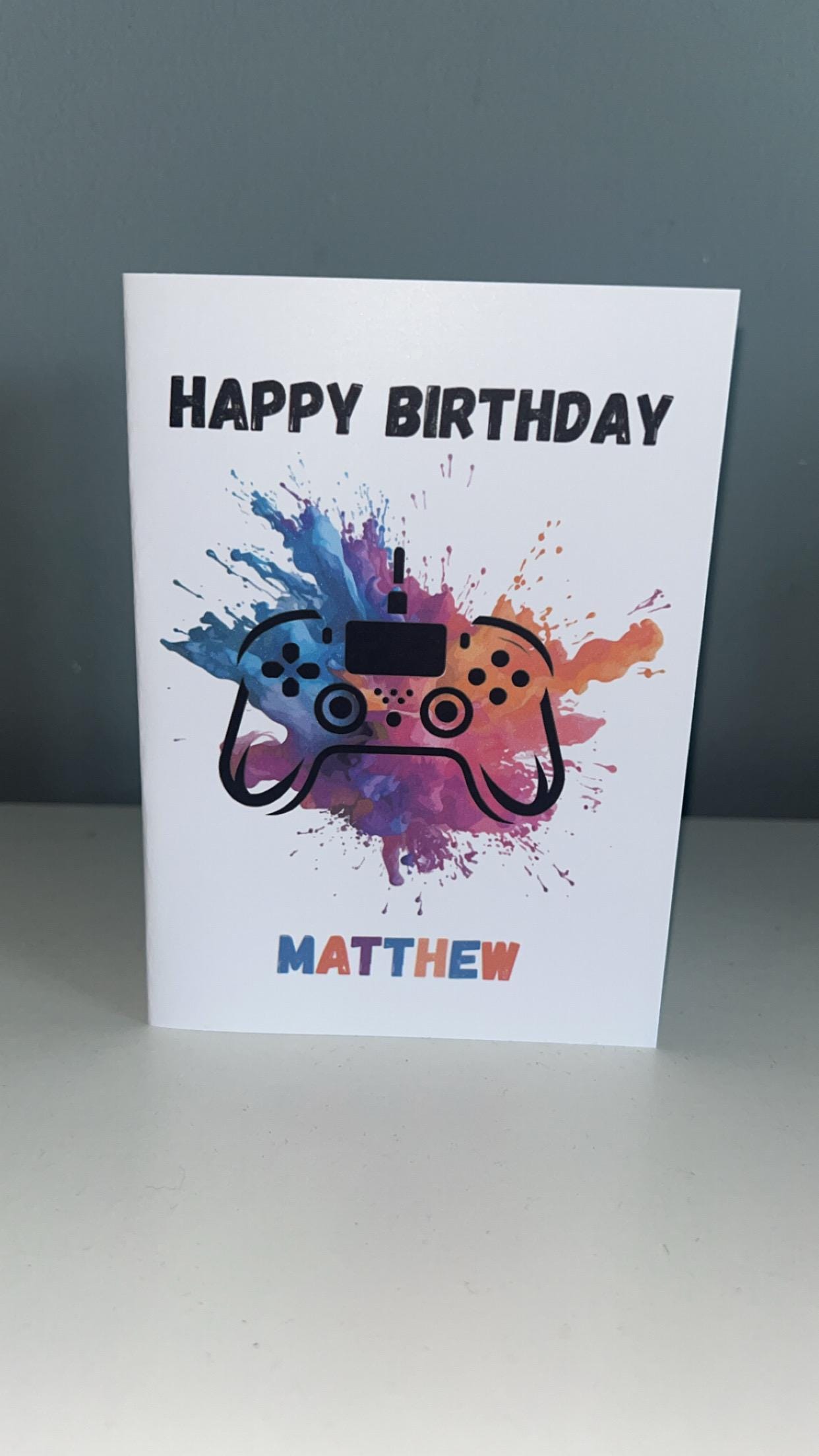 Personalised Happy Birthday Gamer Card Boys Name Greetings Card Gaming
