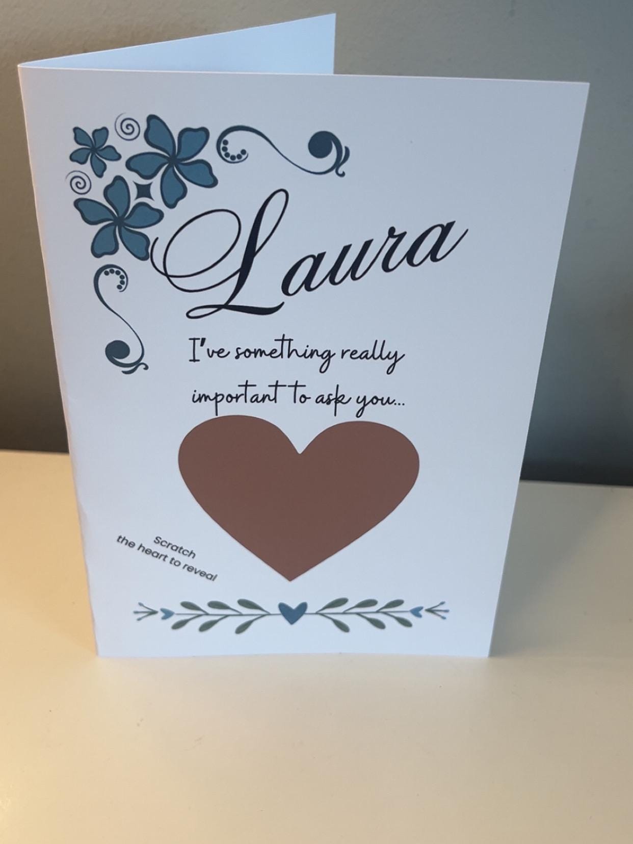 Maid of Honour Scratch Card – Will You Be My Maid of Honour? Bridesmaid Proposal Card with Envelope