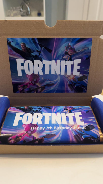 Personalised Gamer Battle Royale Chocolate Bar Wrapper Birthday Christmas Easter Gift
