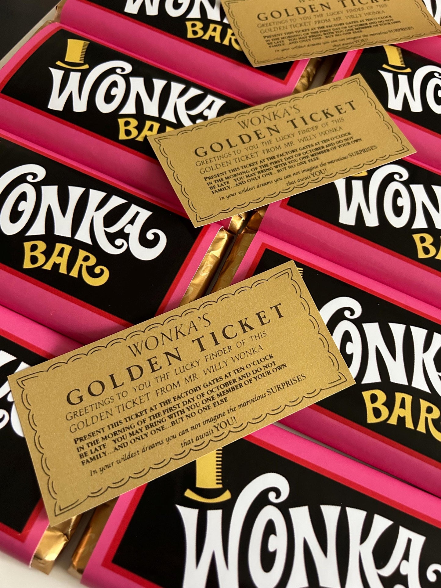 Wonka Chocolate Bar Wrapper + Golden Ticket Birthday Christmas Easter Gift