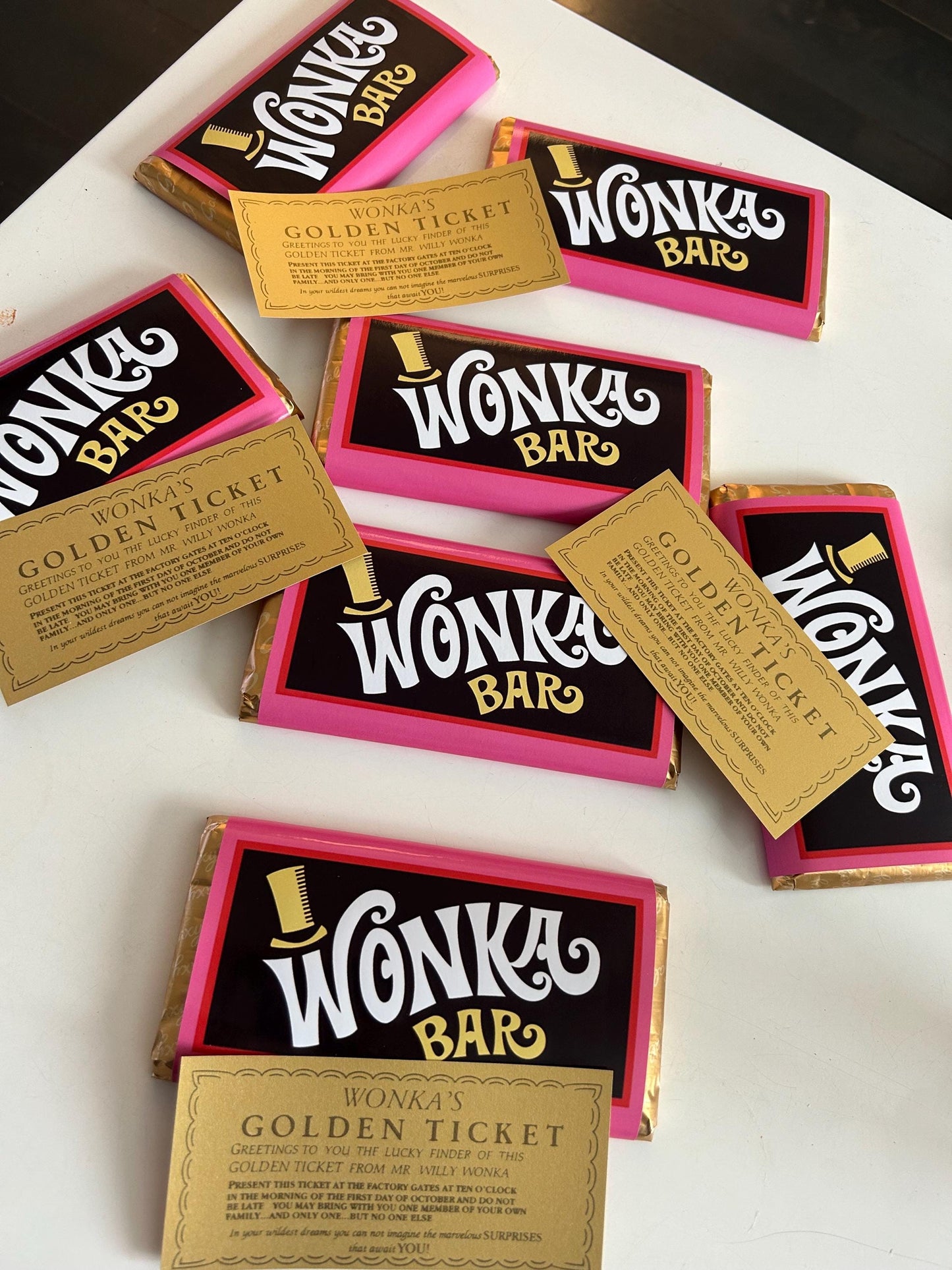 Wonka Chocolate Bar Wrapper + Golden Ticket Birthday Christmas Easter Gift