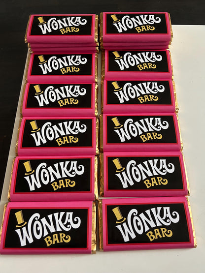 Wonka Chocolate Bar Wrapper + Golden Ticket Birthday Christmas Easter Gift