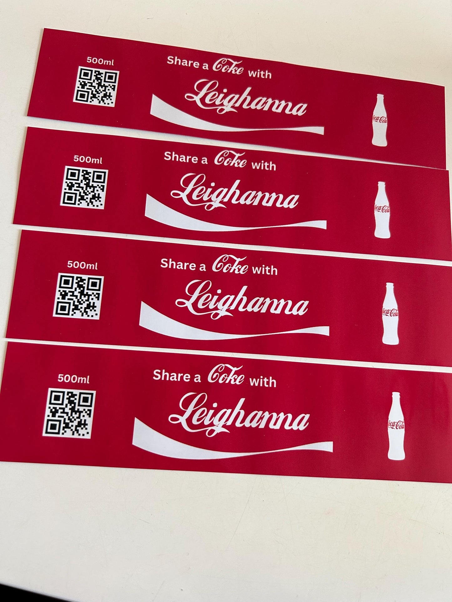 4 x Personalised Novelty 'Share a Cola' 500ml Bottle Label Wrapper Birthday Father's Fathers Day Dad Christmas Xmas