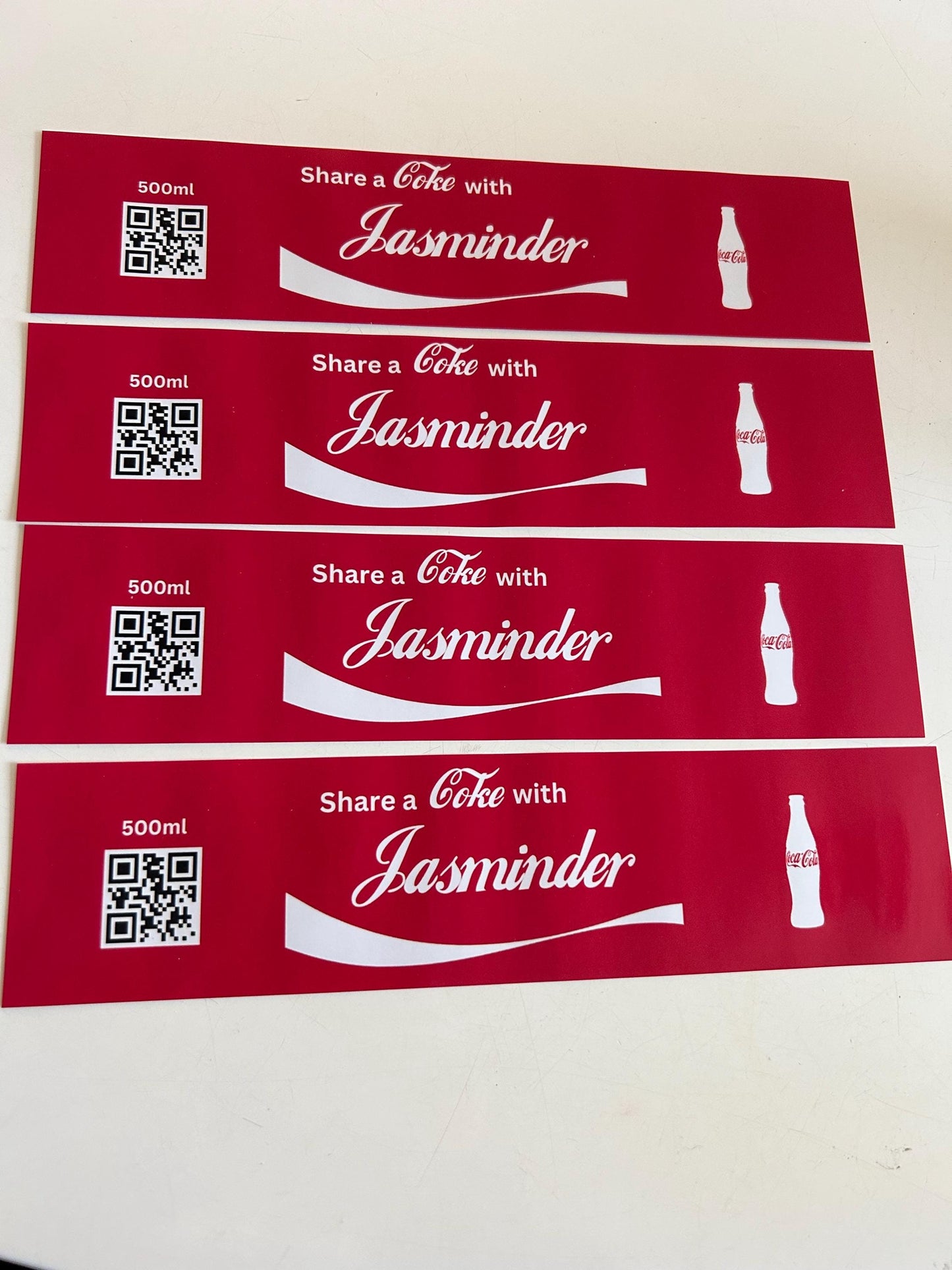 4 x Personalised Novelty 'Share a Cola' 500ml Bottle Label Wrapper Birthday Father's Fathers Day Dad Christmas Xmas