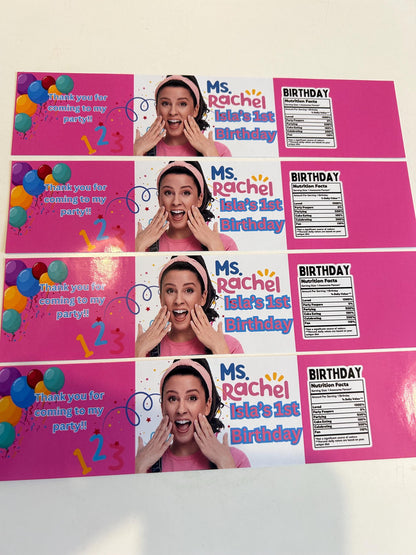 5 X Bluey Personalised Fruit Shoot & Water Bottle Wrapper Labels Birthday Novelty Party Bag Fillers