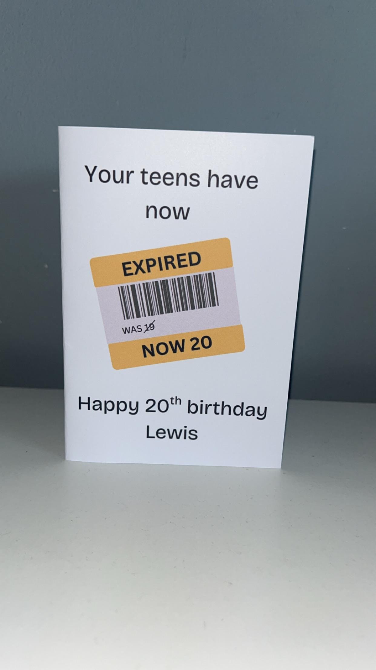 Personalised Happy 20th Birthday Card Funny Expired Teens 20th Birthday Card, Card for 20th Birthday, Card for 20 Year Old,