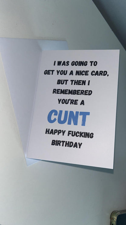 Funny Rude Happy Birthday Card C**T Greetings Card
