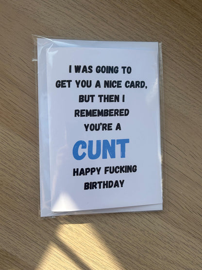 Funny Rude Happy Birthday Card C**T Greetings Card