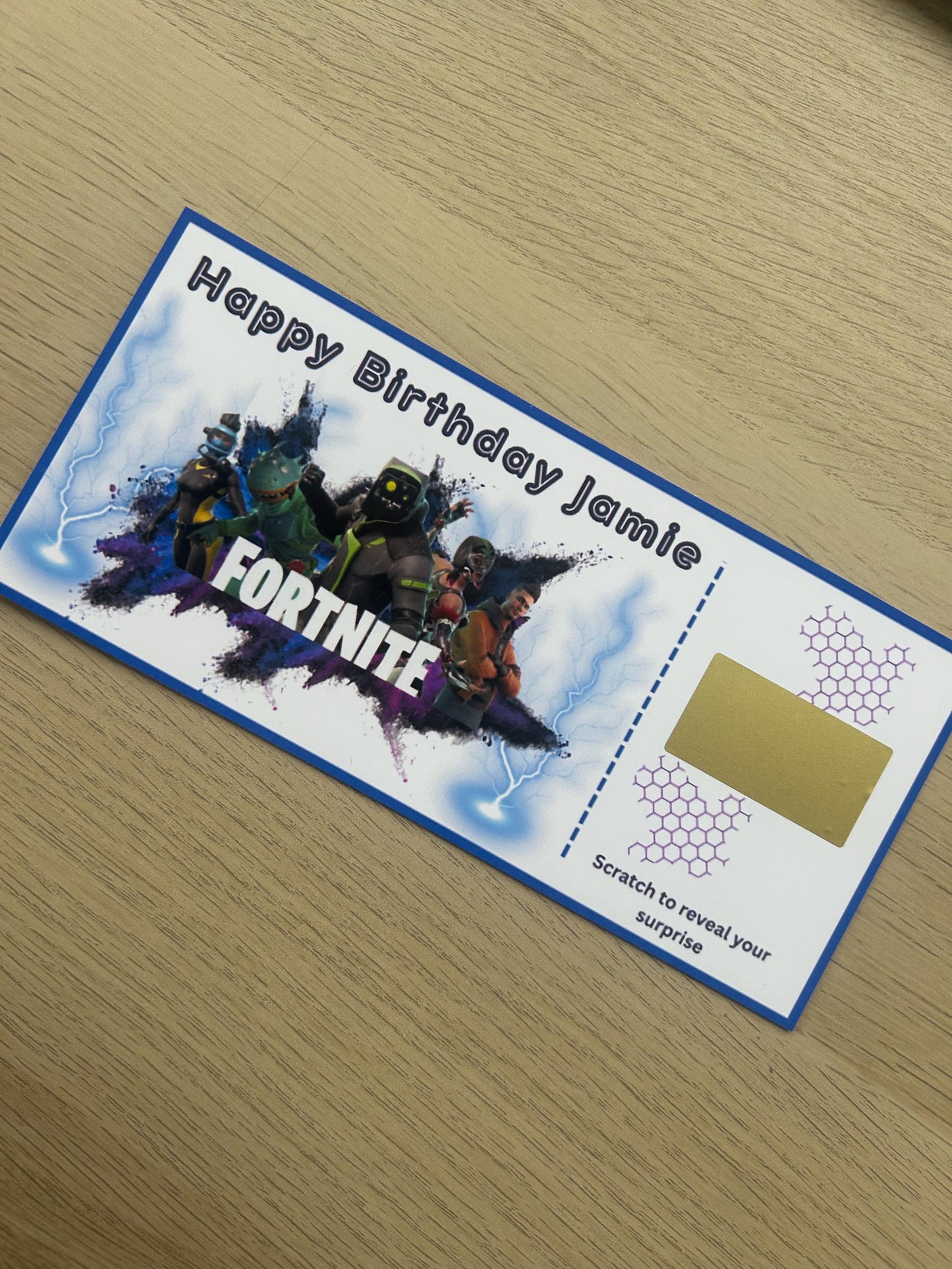 Personalised Surprise GAMING Birthday Christmas voucher, Scratch to Reveal Voucher, Boys Girls Gaming Gift, voucher glossy scratch gift card