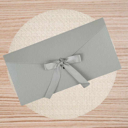 Silver Bow Tied Gift Envelope with Ribbon, Voucher Envelope, Christmas, Luxury  Money Envelope, Christmas Gift, Christmas Gifts 22cm x 11cm