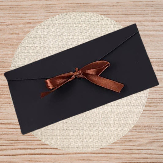 Black Bow Tied Gift Envelope with Ribbon, Voucher Envelope, Christmas, Luxury  Money Envelope, Christmas Gift, Christmas Gifts 22cm x 11cm