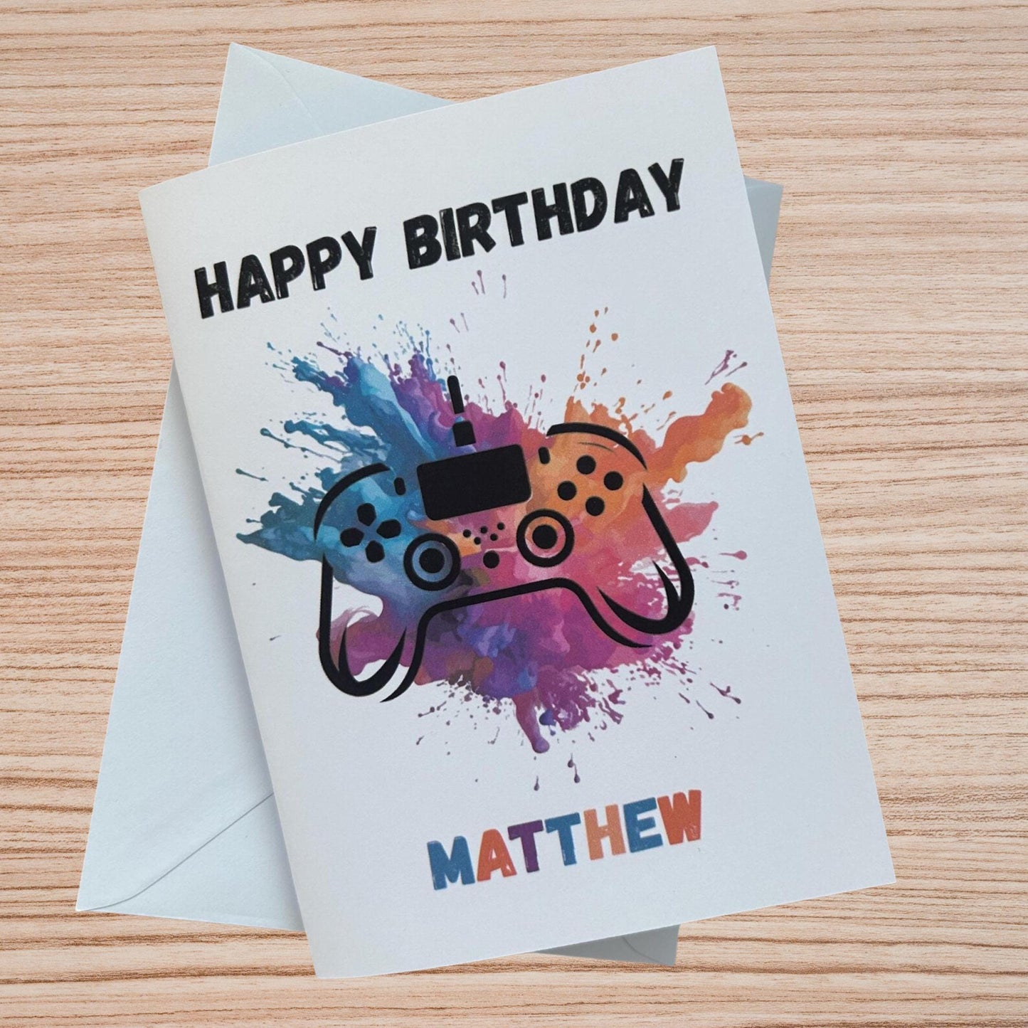 Personalised Happy Birthday Gamer Card Boys Name Greetings Card Gaming